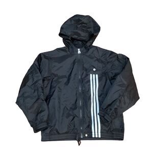Adidas Girls Windbreaker Jacket Full Zip Large L hooded